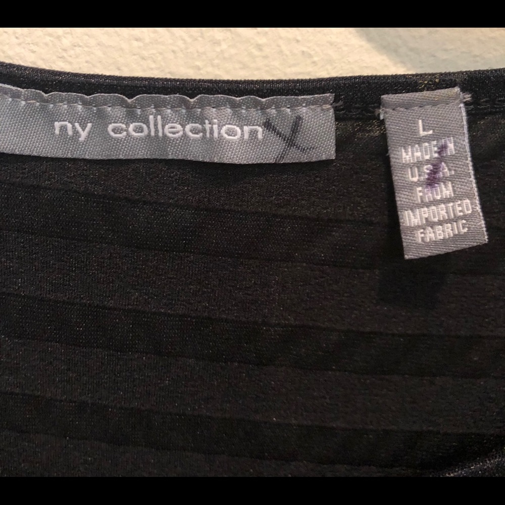 NY Collection Ruffled Black Top - Picture 4 of 7